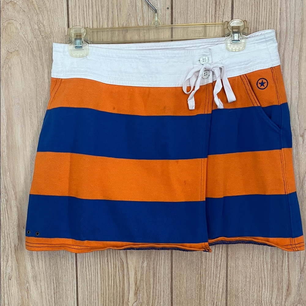 Converse Orange and Blue Striped Swim Skirt